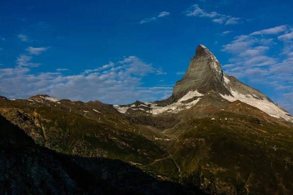 Όμορφη Θέα Του Παλιού Χωριού Φόντο Κορυφή Matterhorn Zermatt Ελβετία — Φωτογραφία Αρχείου