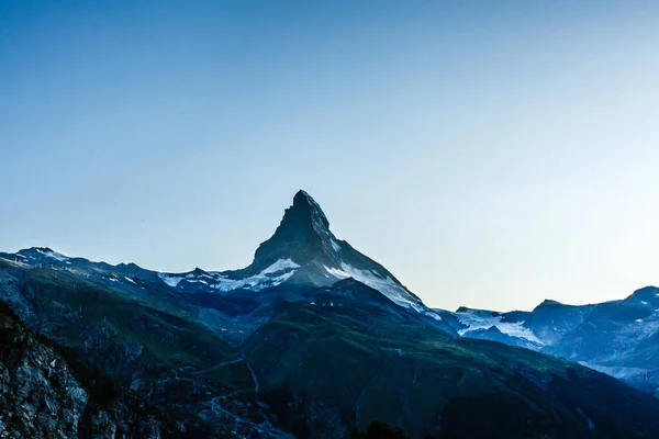 Bela Vista Antiga Aldeia Com Fundo Pico Matterhorn Zermatt Suíça — Fotografia de Stock