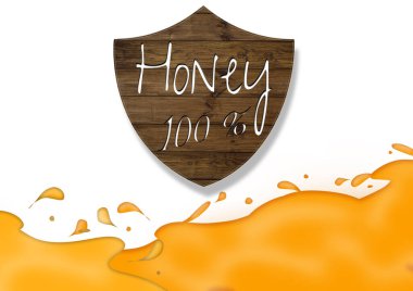 Bal Rozeti Amblemi. Retro Arı Simgesi. Tipografik Logo.