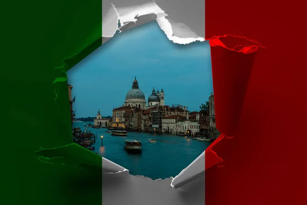 Příroda Přes Vlajku Itálie — Stock fotografie