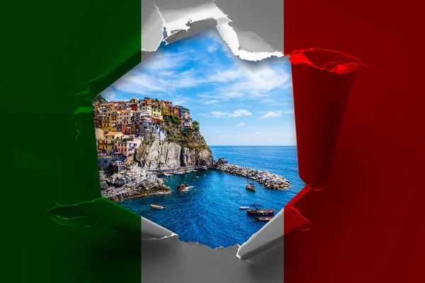 Nature Travers Drapeau Italie — Photo