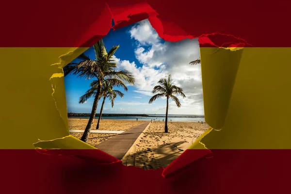 Natur Durch Die Flagge Spaniens — Stockfoto