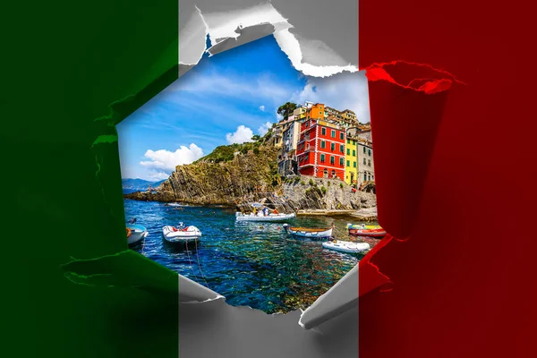Natura Przez Flagę Włoch — Zdjęcie stockowe