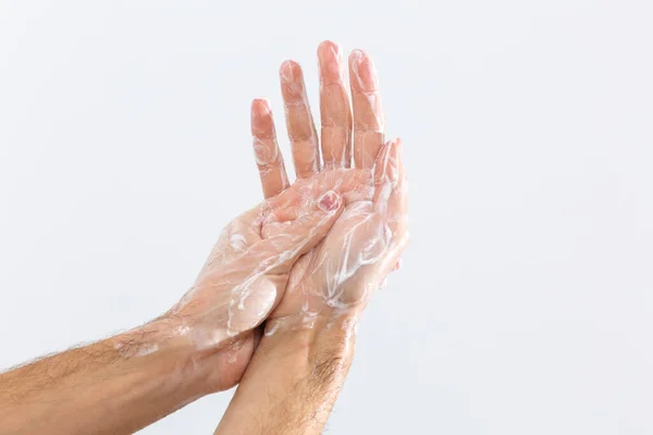 Close Image Washing Hand White Background — Stock Photo, Image