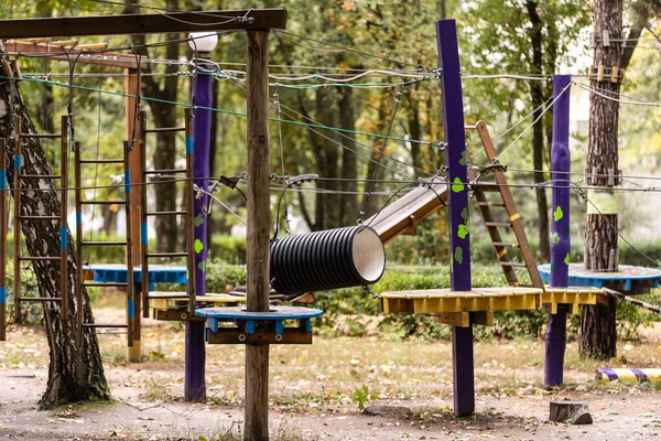 Leeg Touwenpark Het Bos — Stockfoto