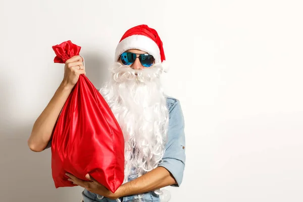 Der Weihnachtsmann Mit Sonnenbrille Cooler Weihnachtsmann — Stockfoto