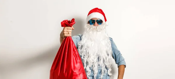 Der Weihnachtsmann Mit Sonnenbrille Cooler Weihnachtsmann — Stockfoto