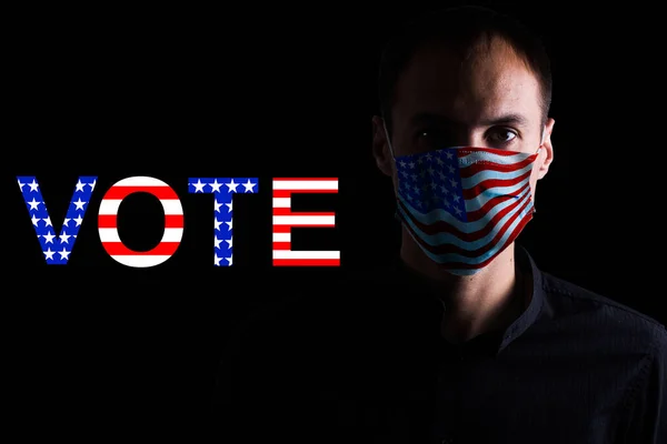 Votez Amérique Avec Masque Pandémie — Photo