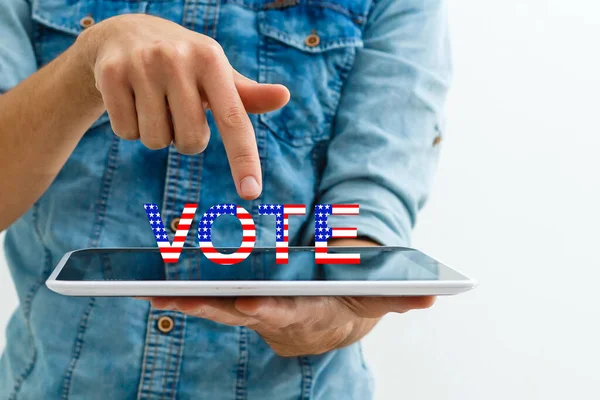 Politics Government Referendum Democracy Vote Concept Tablet — Stock Photo, Image