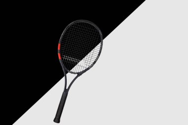 Tenis raketinin yakın çekimi. Yüksek kalite fotoğraf