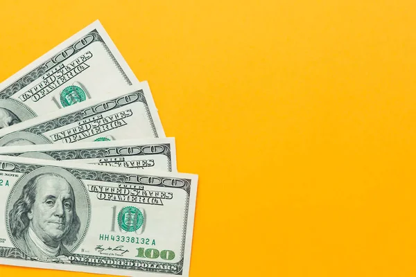 Money American Money Yellow Background — Stock Photo, Image