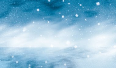 Mavi ve kar arkaplanındaki ışıklar