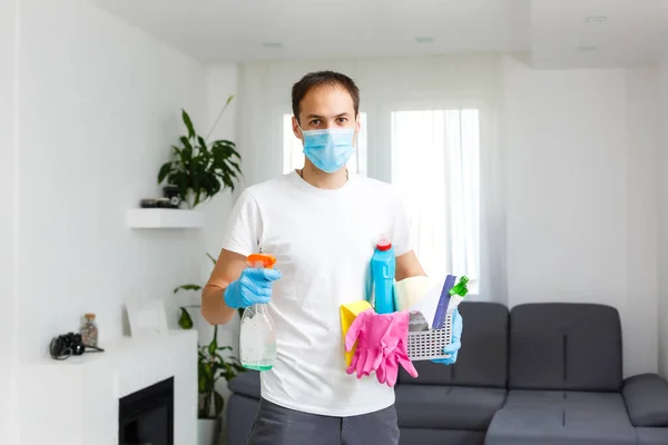 Cleaning Disinfection Town Complex Coronavirus Epidemic Professional Teams Disinfection Efforts — Stock Photo, Image