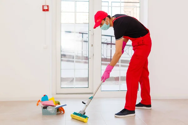 Cleaning Disinfection Town Complex Coronavirus Epidemic Professional Teams Disinfection Efforts — Stock Photo, Image