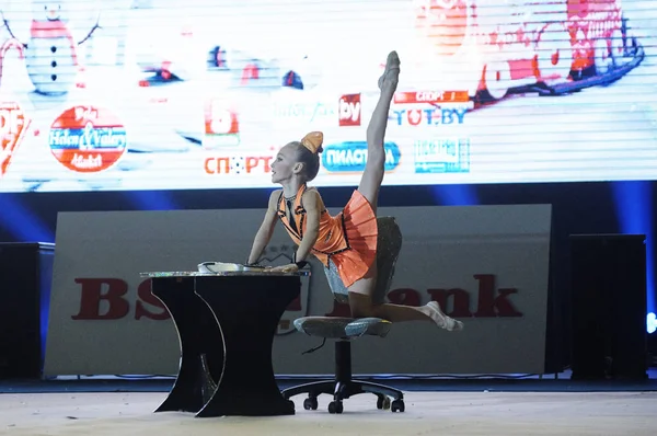 Unidentified Young Gymnast Participates Baby Cup Belswissbank Children Competitions Gymnastics — Stock Photo, Image