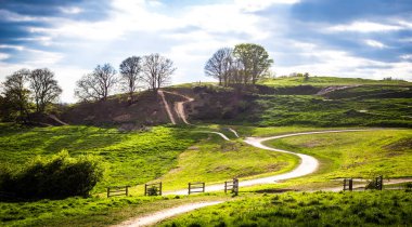 tepeler ve dağ bisiklet parkurları Hadleigh Park yakınındaki Benfleet, Essex, İngiltere
