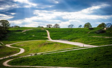 tepeler ve dağ bisiklet parkurları Hadleigh Park yakınındaki Benfleet, Essex, İngiltere