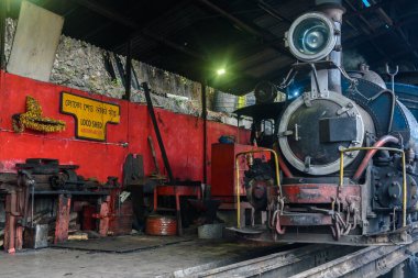 Darjeeling, Hindistan - 17 Mart 2023 Darjeeling Himalaya Demiryolu, ayrıca Oyuncak Treni olarak da bilinir.