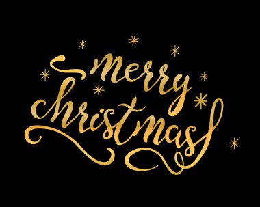 Siyah arka planda izole edilmiş altın harfli mutlu noeller. Vektör illüstrasyonu