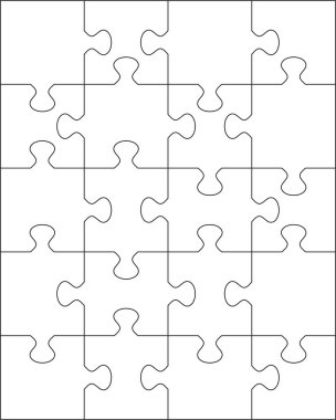 Beyaz bulmaca ayrı bölümlerini gösteren resim