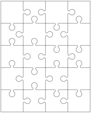 Beyaz bulmaca ayrı bölümlerini gösteren resim