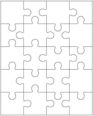 Beyaz bulmaca ayrı bölümlerini gösteren resim