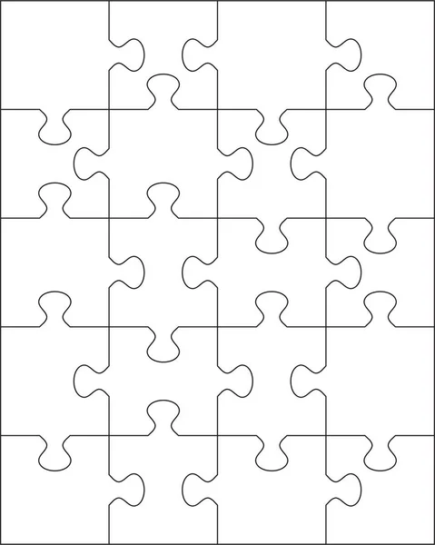 Ilustracja Oddzielnych Części Biały Puzzle — Wektor stockowy