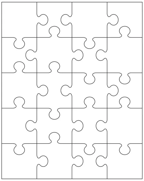 Ilustracja Oddzielnych Części Biały Puzzle — Wektor stockowy