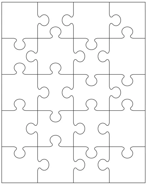 Illustrazione Parti Separate Del Puzzle Bianco — Vettoriale Stock