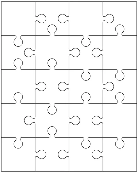 Illustrazione Parti Separate Del Puzzle Bianco — Vettoriale Stock