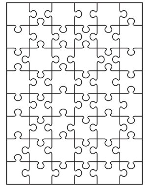 Beyaz bulmaca ayrı bölümlerini gösteren resim