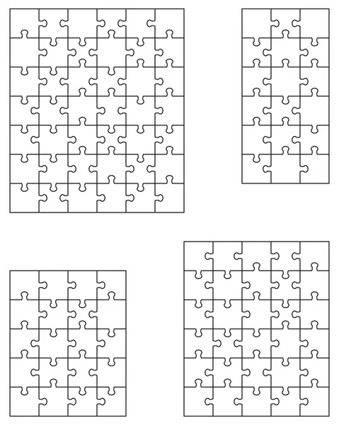 Vektorová Ilustrace Čtyř Různých Bílých Puzzle Samostatné Kusy — Stockový vektor