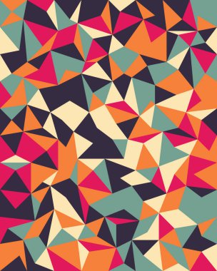 Hücrelerden, üçgenlerden kusursuz vektör arkaplanı. Düzensiz Mozaik arkaplanı.