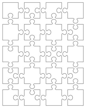Beyaz bulmaca ayrı bölümlerini gösteren resim