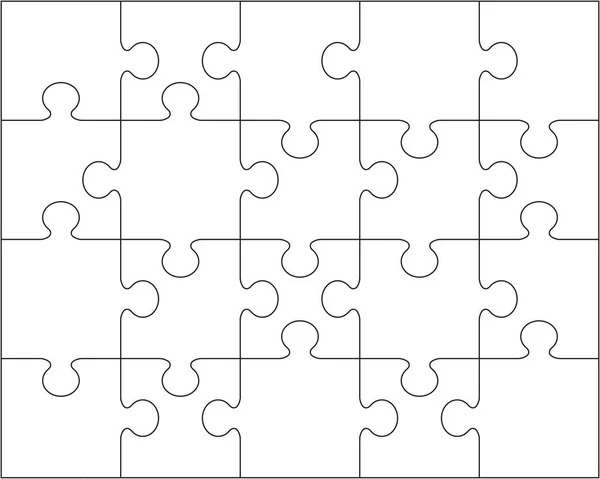 Illustrazione Parti Separate Del Puzzle Bianco — Vettoriale Stock