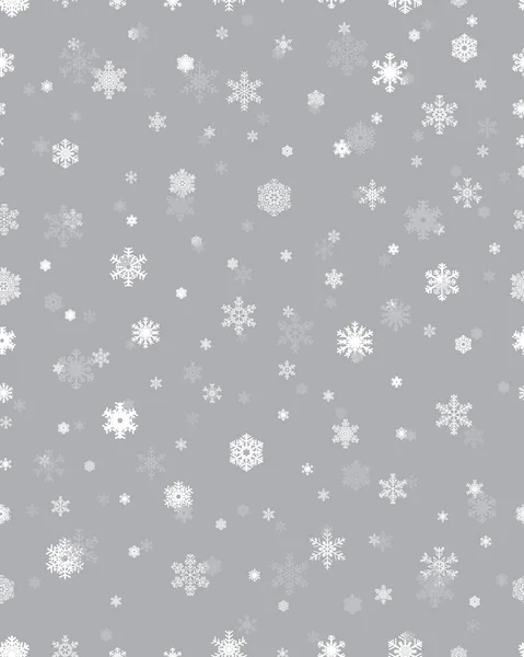 灰色の背景に雪の結晶のシームレス パターン — ストックベクタ