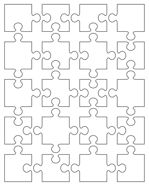 Ilustracja Oddzielnych Części Biały Puzzle — Wektor stockowy