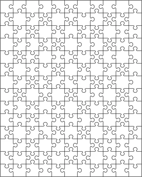 Illustrazione Vettoriale Grande Puzzle Bianco Parti Separate — Vettoriale Stock