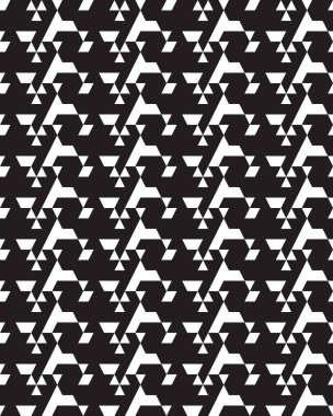 Sorunsuz tek renkli poligonal, siyah beyaz desen