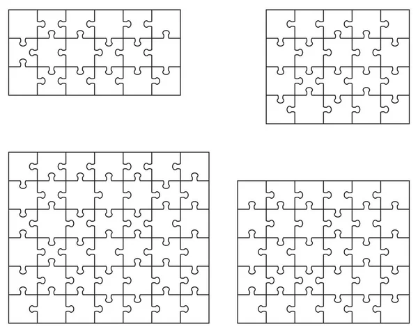 Ilustración Diferentes Rompecabezas Blancos Piezas Separadas — Vector de stock