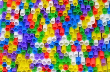 Renkli plastik içme payet, arka plan olarak kapat