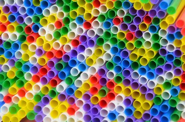 Renkli plastik içme payet, arka plan olarak kapat