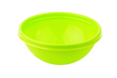 Beyaz arka plan üzerinde izole yeşil plastik Havzası