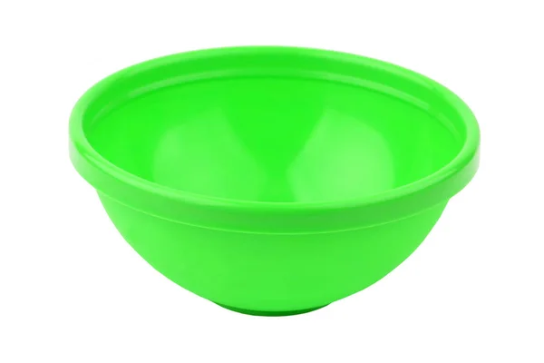 Green Plastic Basin Isolated White Background — Stock Photo, Image