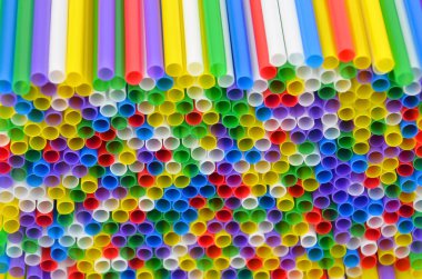 Renkli plastik içme payet, arka plan olarak kapat