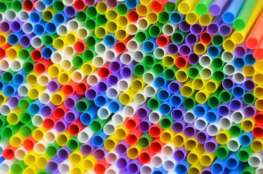 Renkli plastik içme payet, arka plan olarak kapat
