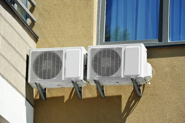 Hvac Klimaatregelings Ventilatiesystemen Aan Muur — Stockfoto