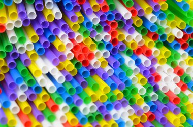 Renkli plastik içme payet, arka plan olarak kapat