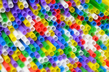 Renkli plastik içme payet, arka plan olarak kapat