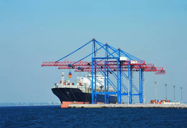 Cargo Hamnkranen Skepp Och Behållare Odessa Ukraina — Stockfoto